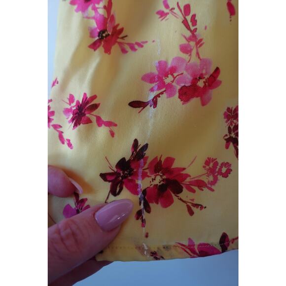 Cami NYC Silk Floral Two Piece Set Womens Small Yellow Pink Bra Top Shorts Boho - Picture 8 of 16